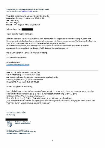 Landesamt für Umwelt und Arbeitsschutz bestätigt Einleiteverbot